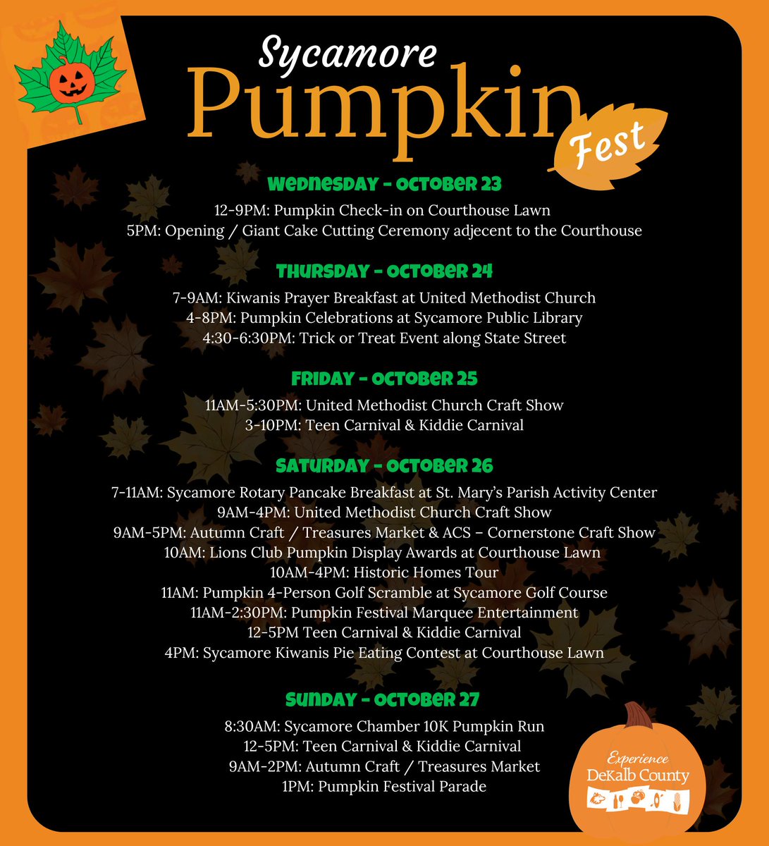 🎃 Pumpkin Fest is here! 🤗 All the details here: sycamorepumpkinfestival.com
#experiencedekalbcounty #SycamorePumpkinFest