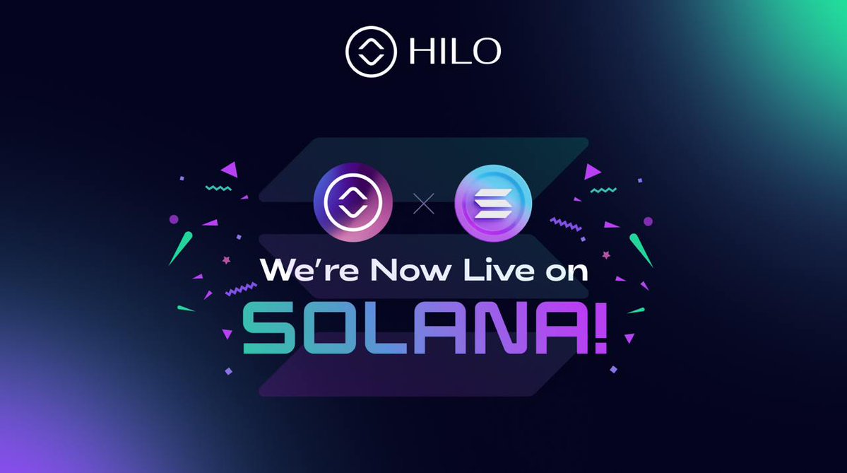 HILO is now live on Solana!🟣 You can purchase $HILO on any Solana DEX. Contract  Address: BF27bzdaBEujxjyXbKJkMG4TySSq8vnFtHv8Bw23WPhJ Bridge from $HILO ETH  to $HILO Sol will be available within one week on our