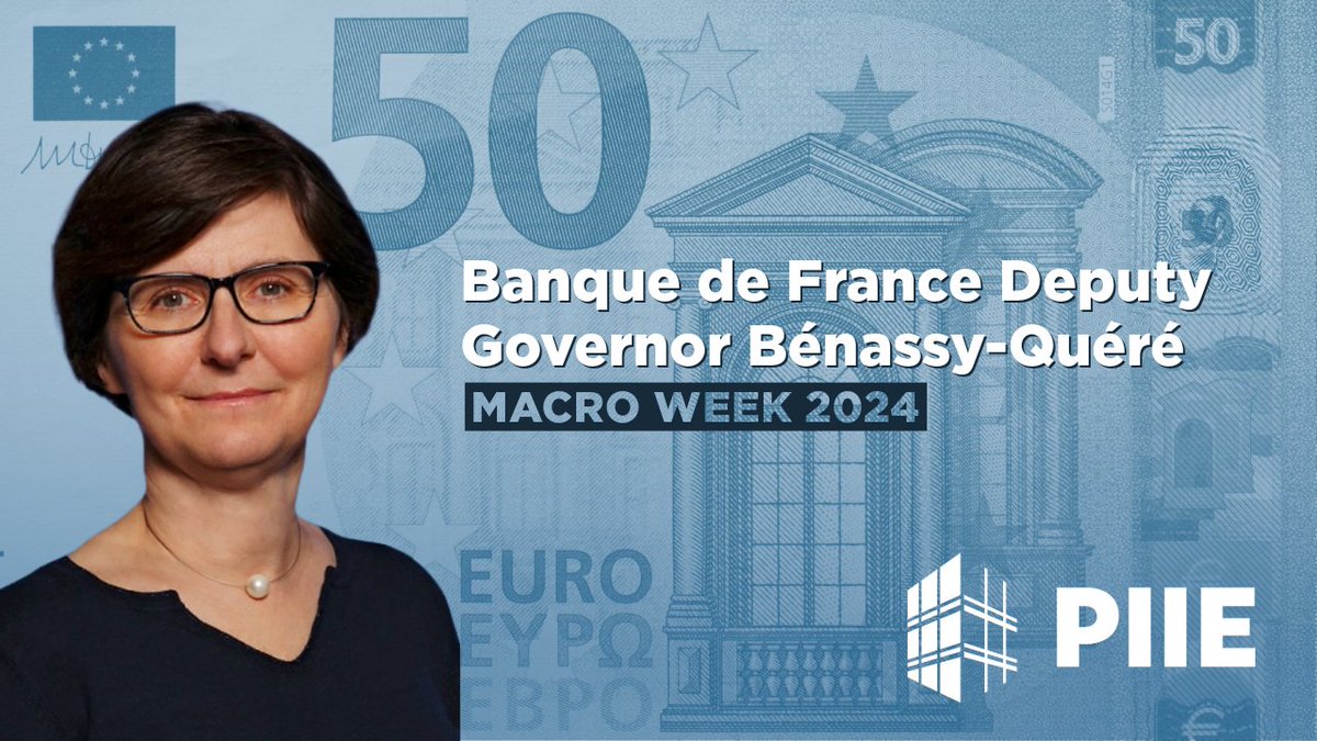PIIE's tweet image. NOW: @agnesbq1, deputy governor of @banquedefrance, joins us for #MacroWeek2024 for a speech &amp;amp; discussion on monetary policy transmission across the euro area.
Watch live: piie.com/events/2024/ma…