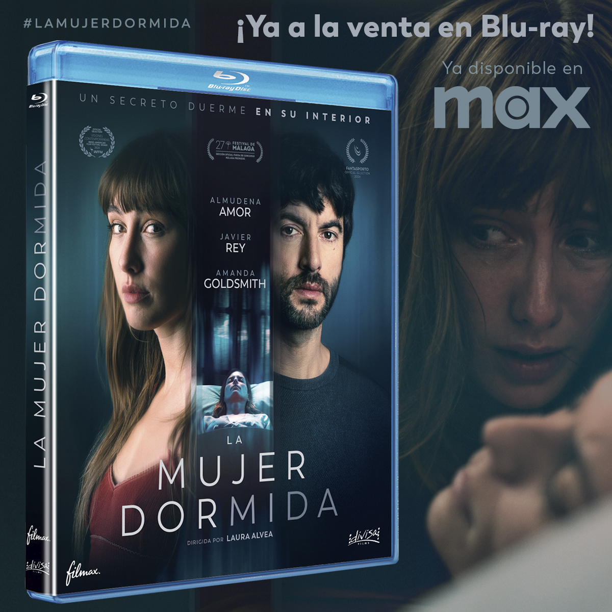 filmax's tweet photo. ¡Ya está a la venta en Blu-ray #LaMujerDormida!
Almudena Amor, Javier Rey y Amanda Goldsmith protagonizan este sorprendente thriller psicológico dirigido por Laura Alvea ('La chica de nieve').
🎬 ¡También disponible en @StreamMaxES! https://t.co/qHRGaN1VHg