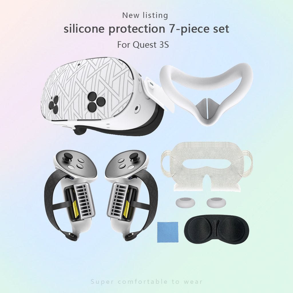 🔥🔥New upgrade, #Quest3S
Custom Design 7-Piece VR Silicone Protective Case Set – For #MetaQuest3S

🌈 Premium Silicone Material: Soft, durable, and easy to clean for long-lasting use.

#MlemonVR #Quest3S #Game #Meta #VR #ProtectivecaseforQuest3S