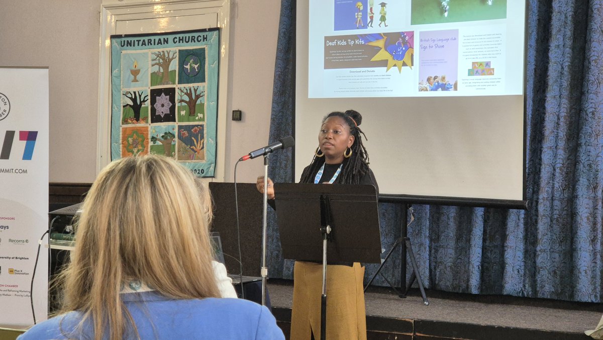 "When you design for disability you're designing for everyone." An inspiring talk from Silvie Koanda on turning challenges into purpose! 🌊✨

Founding <a href="/SoundWavesFdn/">Sound Waves Foundation</a> while balancing kids and jobs, she's advocating for accessibility and equality for all children. #BrightonSummit