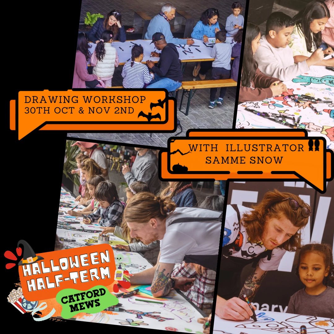 🎨 JOIN US FOR A DRAWING WORKSHOP WITH SAMME SNOW THIS HALF-TERM!

🎟️ Tickets:
Workshop only: £5
Film + workshop combo: £12 (child) / £15 (adult)

👩‍🎨 Artist Samme Snow will be drawing live, and all materials are provided!

#supportlocal #joinus #catfordmews #art #halfterm