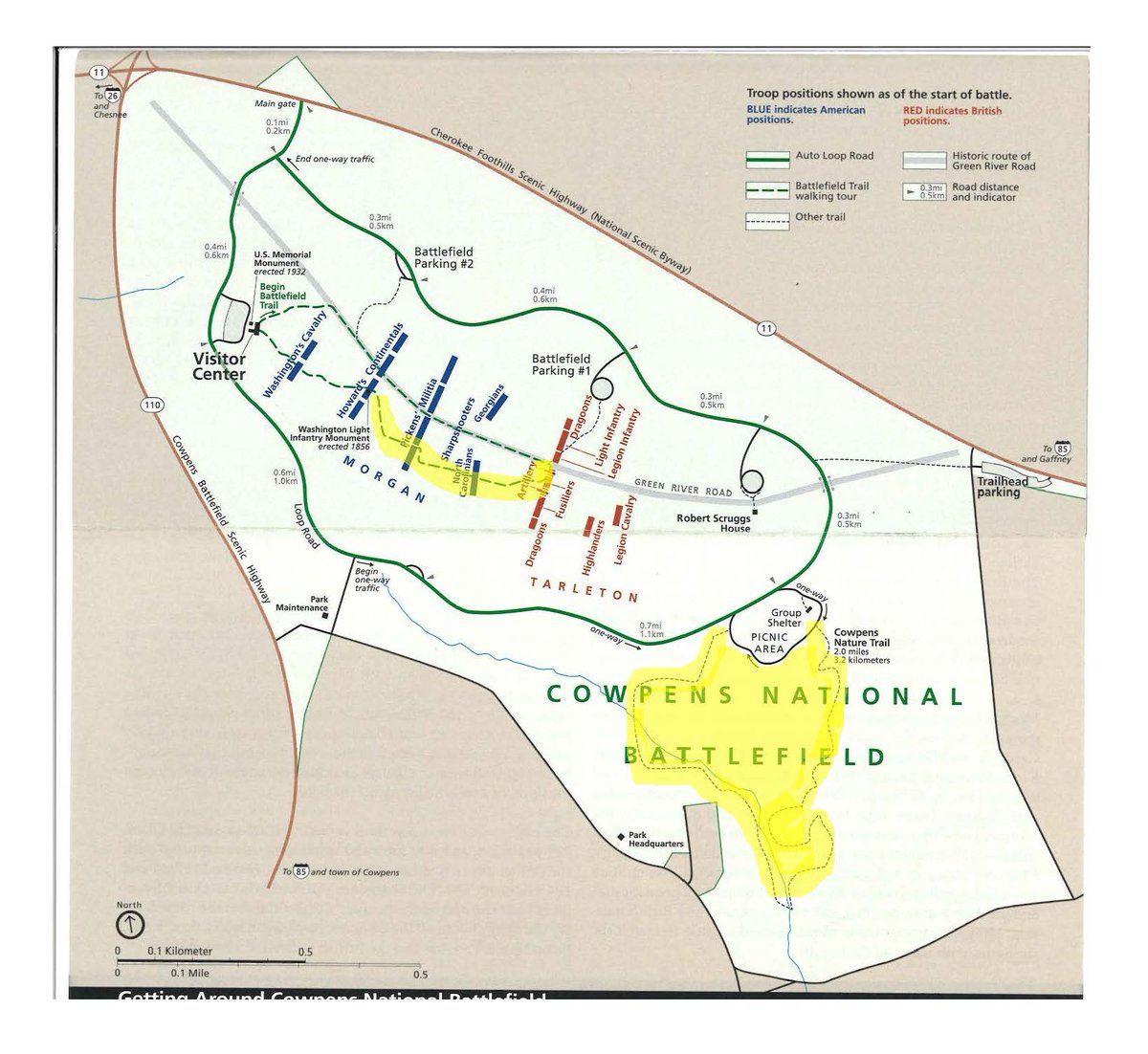 We are happy to report that Cowpens National Battlefield is open for visitors!
However, some areas of the park remain closed to visitors due to significant danger. Below are images of some barricades that have been placed while our staff clears the battlefield of all dangers.