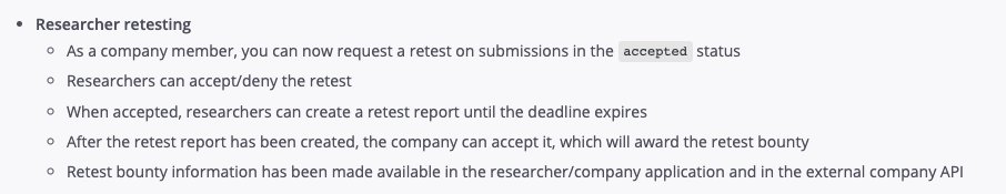 New retesting feature published by Intigriti 🔥