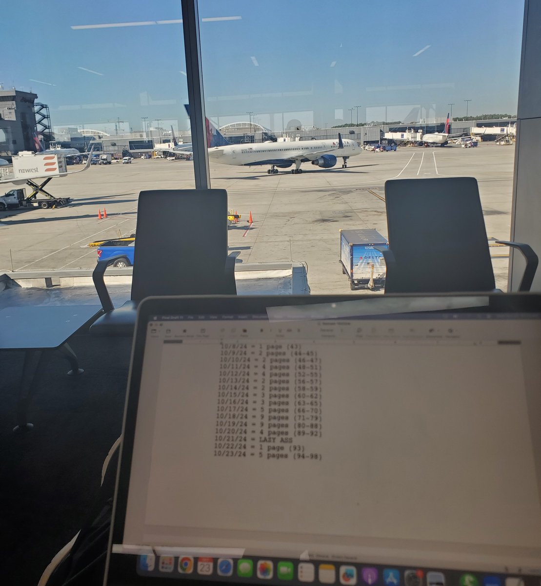 Layover in Atlanta. Two hours from now, I'll be at the Austin Film Festival, badgeless and ready to claim the title of Phantom of the Driskill. #AFF31