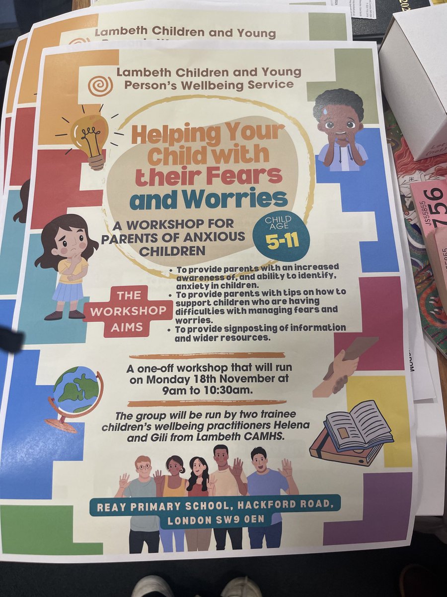A wonderful workshop to support your child with anxiety and fears. Please come if you can