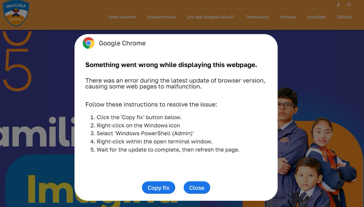 GenThreatLabs's tweet photo. We have observed a new #ClearFake campaign using #ClickFix, that relies on the infamous #etherhiding technique and revives the usage of #DarkGate in the #FakeUpdates scene. Update your browser only through its internal update mechanism, never download updates from 3rd party sites and stay safe!

IoCs:
infected webpage: imaginaschool[.]edu[.]pe
binance contract: 0xa6165aa33ac710ad5dcd4f4d6379466825476fde
payload URL: rentry[.]co/dyz665rb/raw
tar URL: lakadmakatdg[.]shop/home[.]tar
inno sha256: ebe565a1a2b13e3cbcf7bcc58ea8bee81bd1ed2fed0e5977dc9e108ee8cbae95
C2: 152[.]89.198.124