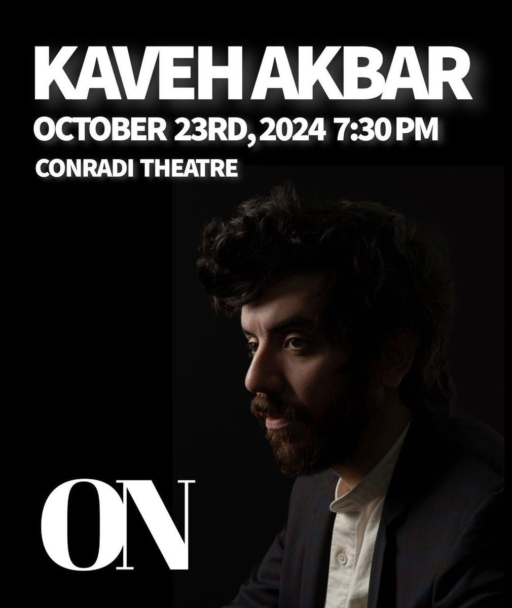 TODAY! Opening Nights presents Kaveh Akbar in conversation with Andrew Epstein. Tix required but still available.