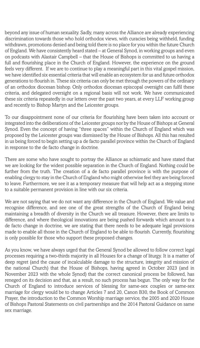 ceecuk's tweet image. The Alliance letter today sent to the House and College of Bishops expresses disappointment, responds to schismatic criticism and sets out scope of the growing grouping and how we want the flourishing of the church into the future: alliancecofe.org/letters/Letter…