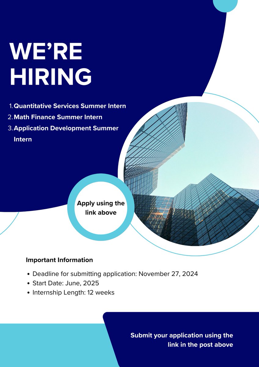 We are excited to share a range of new internship opportunities at LSEG Post Trade Solutions.

To find out more about the opportunities and how you can apply, please visit our careers page: hubs.la/Q02Vv3XB0