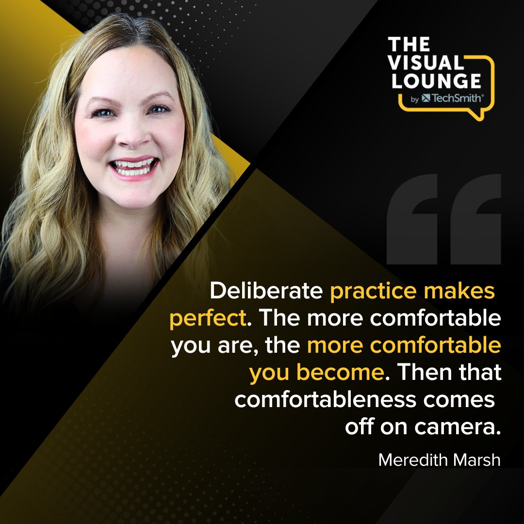 Feel like you can't match the pros on YouTube? Remember, what you see is a polished product after a whole lot of practice.

For tips on getting comfortable on camera, check out our latest episode with Meredith Marsh: the-visual-lounge.captivate.fm/listen