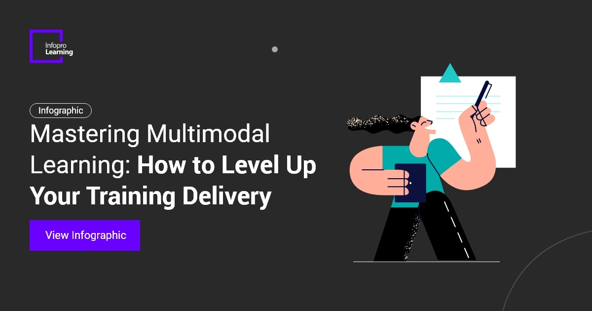 InfoproLearning's tweet image. #Trainingdelivery methods can make or break your #learningprograms. Multimodal learning ensures your content hits the mark every time. Curious how it works? Check out our #infographic for all the details on building effective, engaging training programs: hubs.ly/Q02VrkLj0