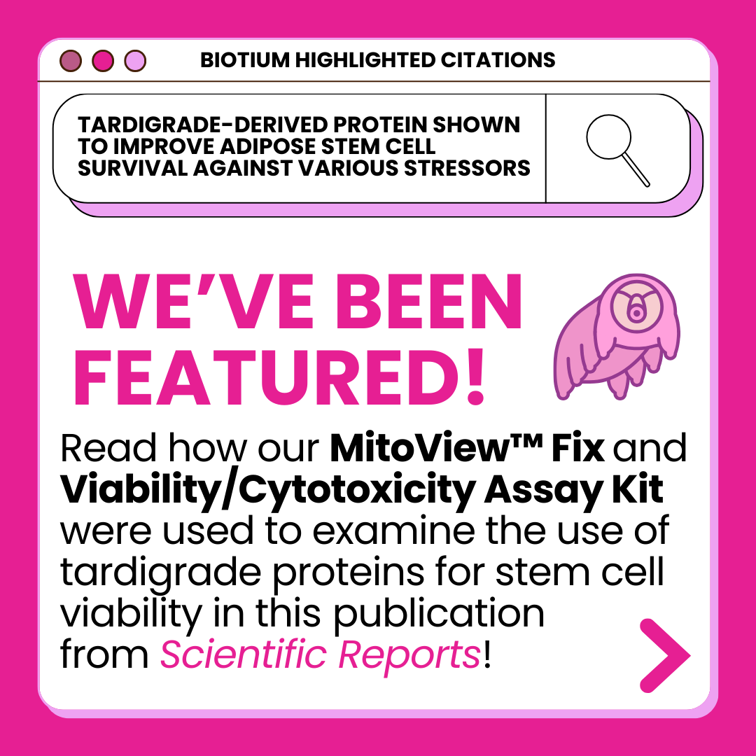 biotium's tweet photo. 📚✨ Hot off the Press: Read our new Highlighted Citation here: https://t.co/muFww7uqfL

#tardigrade #sciencearticle #scienceread #sciencepublication #fluorescentdye #sciencecompany #scientificreports #fremontca #stemcell #mitochondria #sciencefeature #cellviability #assay https://t.co/u5FBhgzPor