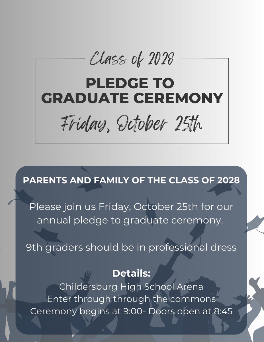 Looking forward to seeing the family of the class of 2028 at our Pledge to Graduate ceremony this week! #SettingthePACE