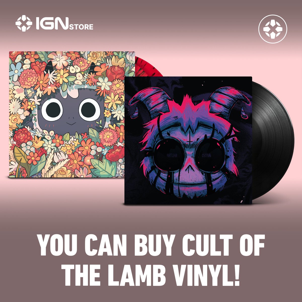 The Cult of the Lamb Original Soundtrack repress is back with 42 tracks on red &amp; black splatter vinyl. Plus, Hymns of the Unholy—a metal reimagining featuring legends like Howard Jones (Light The Torch) &amp; Matthew K. Heafy (Trivium)! 

Don’t miss out—grab these limited editions