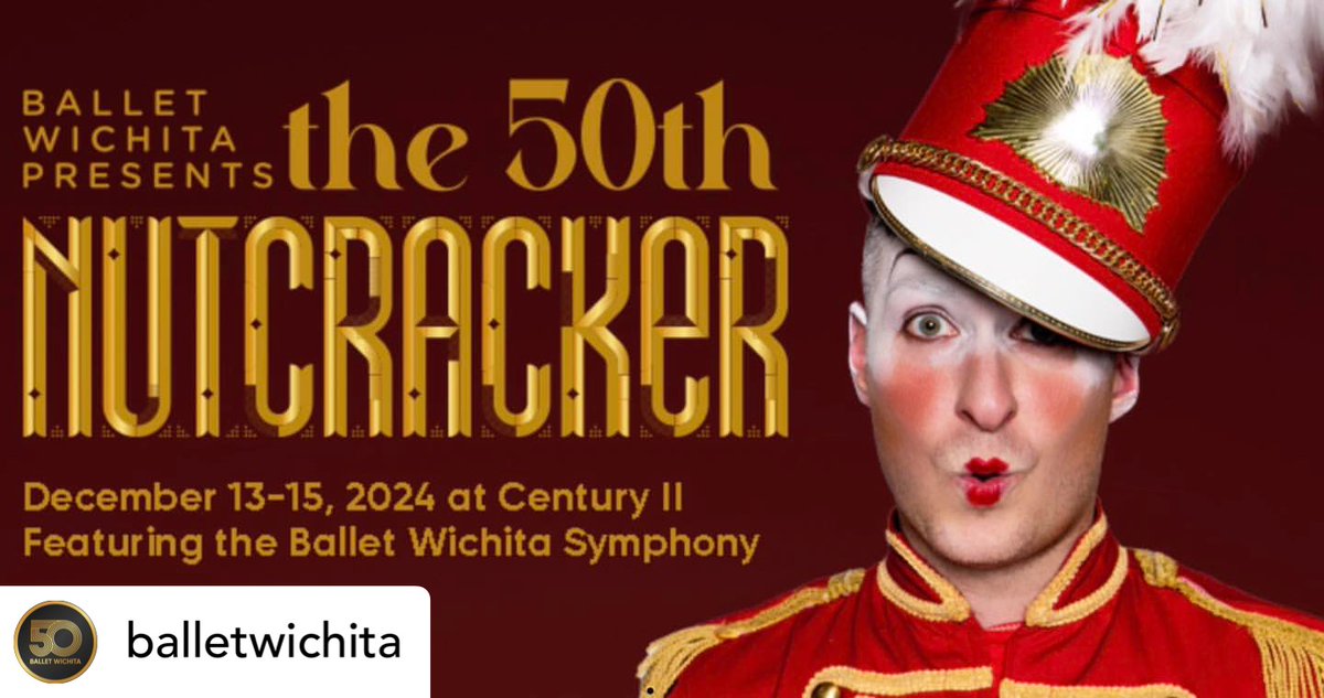 🎉 The College of Fine Arts proudly supports Ballet Wichita's 50th Anniversary of The Nutcracker! 🩰 Join the celebration on Dec. 13-15 at Century II. Let’s support this local gem and enjoy an unforgettable holiday classic! 🎟️ Get your tickets: ow.ly/ejIV50TPVAe