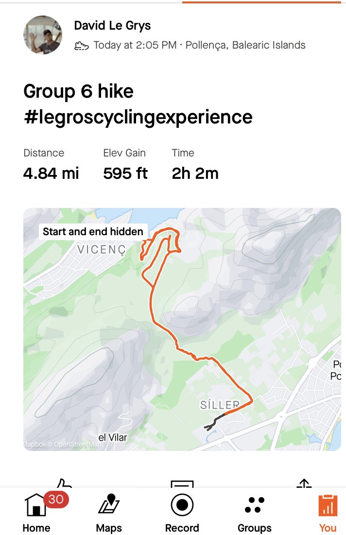 LEGRO's tweet photo. Group 6 hike to finish me off #legroscyclingexperience #mallorca #secrettraining #ElBistro #walkinglife https://t.co/pRieLJAef3