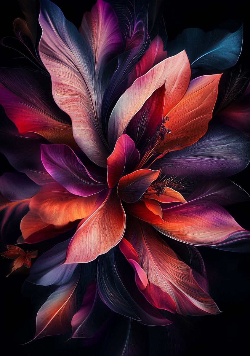 L'obscurité n'a pas peur de la couleur ; au contraire, elle l'exalte. Dans ce jardin secret, la vie fleurit, enveloppée dans un mystère qui enchante. 🌙🌸 #BeautéInattendue #RêvesColorés