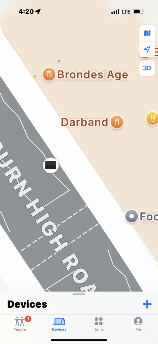 Darband restaurant at

328 Kilburn High Road
London
NW6 2QN
England

That’s the current location of the laptop. It doesn’t seem to be moving. Please keep an eye out. 

Reward for anything found