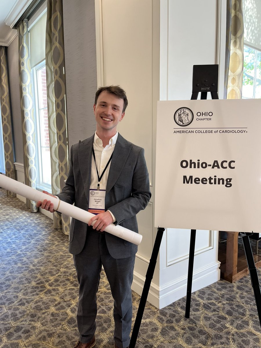 OhioStateIMRes's tweet photo. Dr. Jon Wright (PGY-2) won first place 🥇 in the Resident Poster Competition at Ohio ACC this past weekend. Bravo! @OSUWexMed @OhioACC @ACCinTouch @OhioStateDHLRI 🫀 https://t.co/vBp574MN8Q