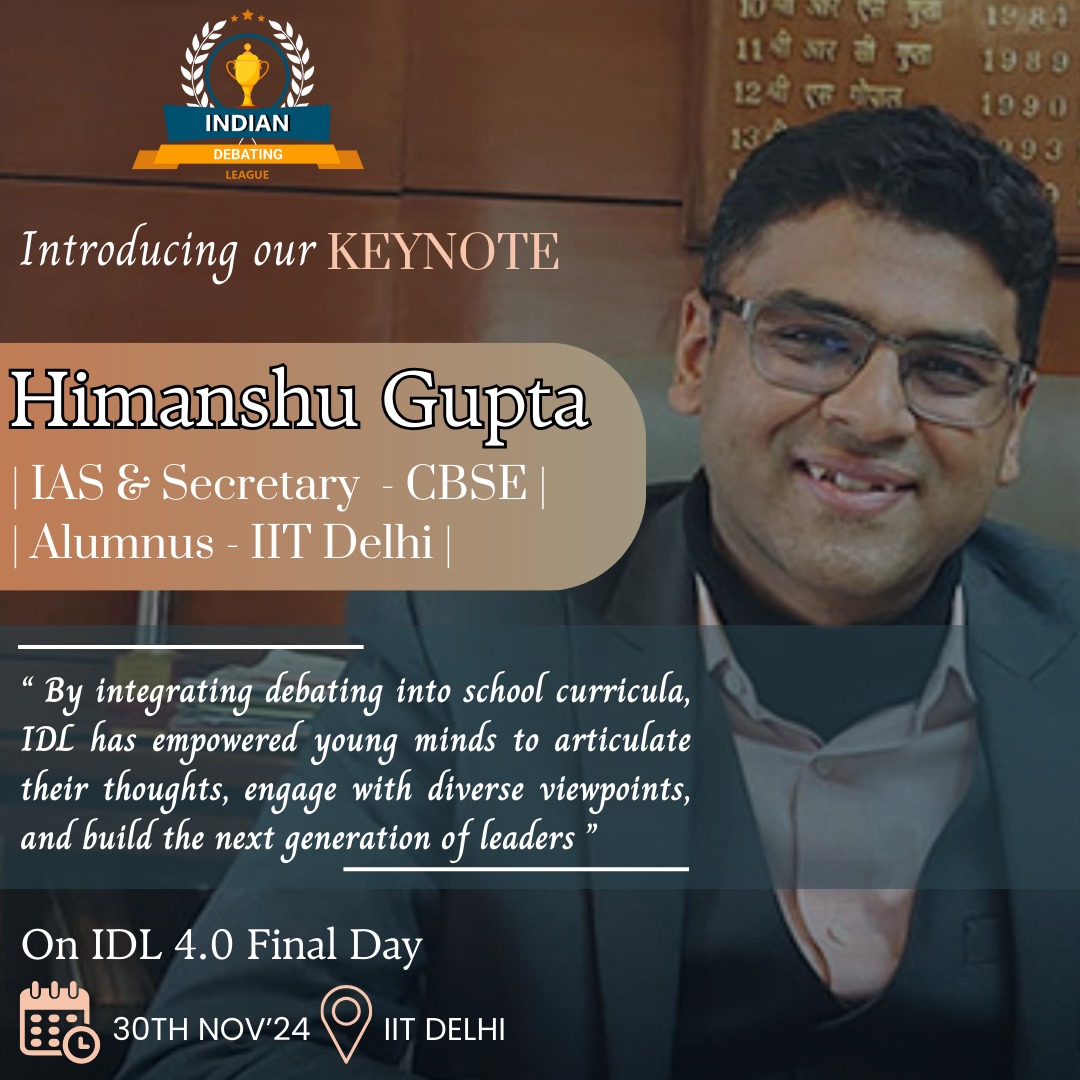IndianDebateIDL's tweet photo. Thanks @gupta_iitdelhi  sir for your encouragement
 
IDL 2024  brings the most accessible debate format for Indian School Students 
Come and Join to be part of State and National team https://t.co/iU2CbnYbLc