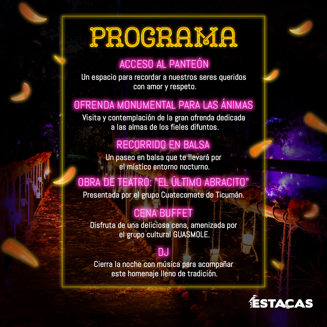 ¡Nuestra Noche de Muertos se acerca! 👀🌙

Este 2 de noviembre, te invitamos a celebrar con nosotros en un evento único donde la cultura, la historia y el sabor se entrelazan en una experiencia vibrante. ✨

¿Aún no tienes boletos? Adquiérelos aquí 👉🏻 bit.ly/3XBLm4M