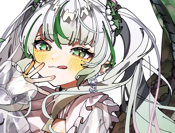 現実では有りえないって分かってるけどついつい黄色寄りの色でほっぺ塗っちゃう 可愛いので