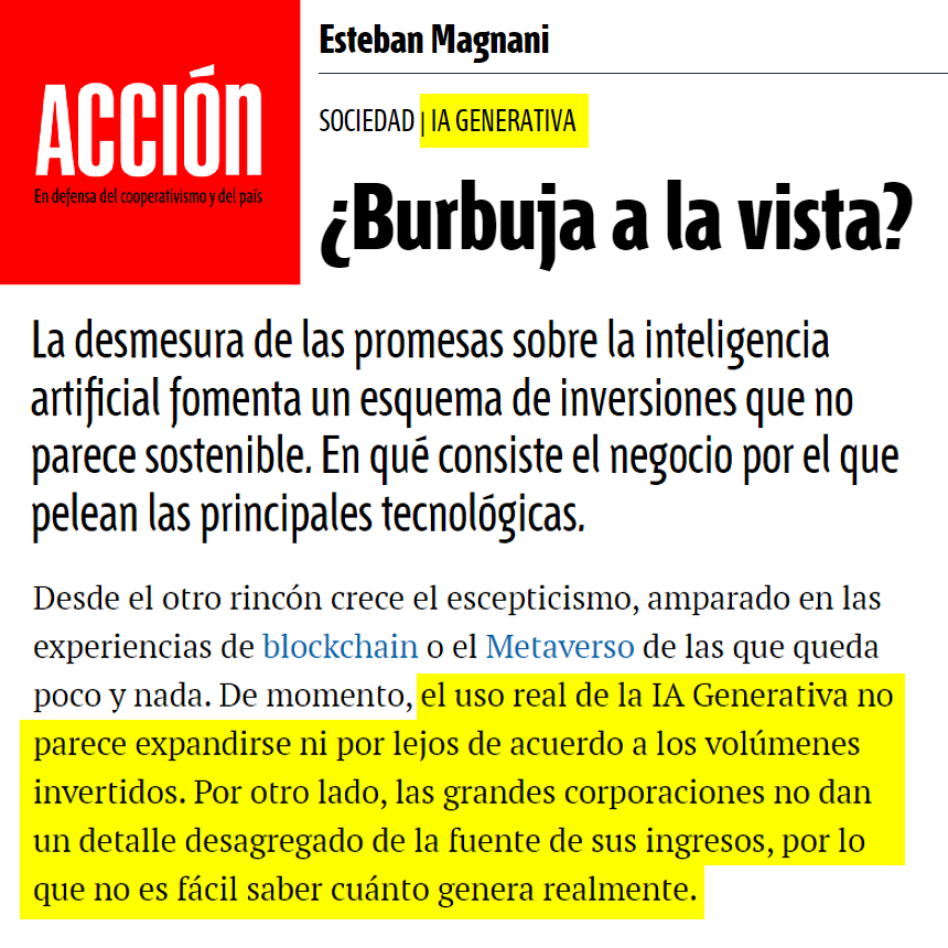 ArteEsEtica's tweet photo. Una carrera infernal disputada entre las desarrolladoras de IA generativa a ver cuál saca más rédito antes que los inversionistas sean cooptados por un nuevo juguete especulativo. Mientras tanto los ciudadanos seguimos siendo atropellados en medio de su competencia monopolística. https://t.co/RfslfwsASF