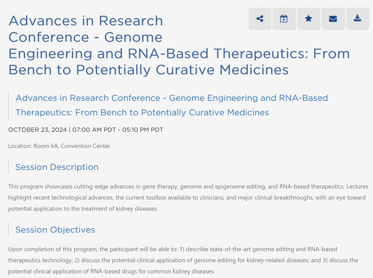 Caitlyn Vlasschaert (@drflashheart) on Twitter photo Kickstarting ASN #KidneyWk with the "Advances in Research Conference - Genome Engineering and RNA-Based Therapeutics: From Bench to Potentially Curative Medicines" pre-course, co-chaired by <a href="/Vishal_D_Patel/">Vishal Patel</a> and Opeyemi Olabisi. 🧬🫘 Kickstarting ASN #KidneyWk with the "Advances in Research Conference - Genome Engineering and RNA-Based Therapeutics: From Bench to Potentially Curative Medicines" pre-course, co-chaired by <a href="/Vishal_D_Patel/">Vishal Patel</a> and Opeyemi Olabisi. 🧬🫘