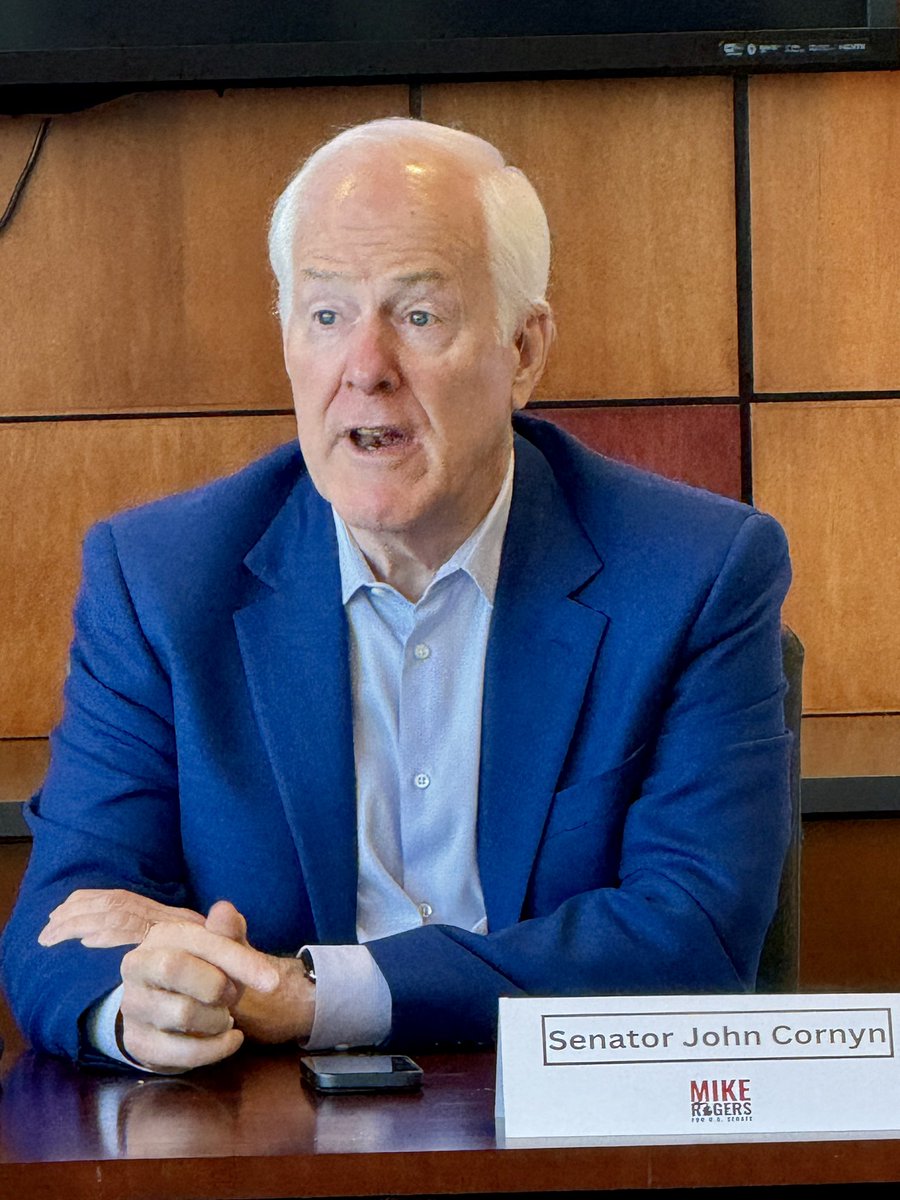 mikewoolfolk's tweet image. ELECTION 2024: Fmr. Rep. Mike Rogers and U. S. Sen. John Cornyn of Texas speak to students at SVSU. Rogers is the GOP candidate for Senate in the race to succeed Sen. Debbie Stabenow, the retiring Democrat. @midmichigannow