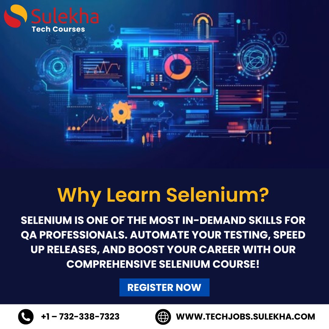 Sulekha_US's tweet image. Become a Selenium Expert
Learn from industry experts and gain the skills to automate web application testing with Selenium. Boost your efficiency and testing capabilities!
Enroll today: techjobs.sulekha.com/selenium-train…
#SeleniumCertification #SoftwareTesting #sulekha #sulekhaittraining