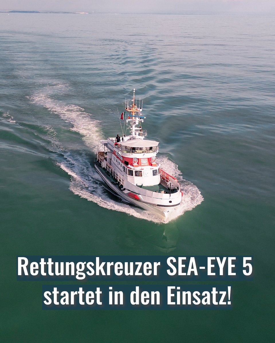 United4Rescue's tweet photo. Unser viertes Bündnisschiff ist heute zu seinem ersten Einsatz im Mittelmeer aufgebrochen! Fair Winds und alles Gute, #SEAEYE5! ❤️💛 #gemeinsamretten #rettungskreuzer

📸 Leonard Müller / @seaeyeorg https://t.co/TjS0yajB6i