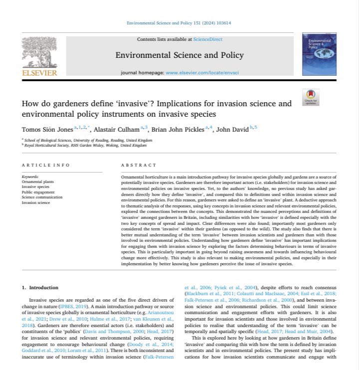 How do gardeners define #invasive …? 👇👇 doi.org/10.1016/j.envs… #GardenEscapers