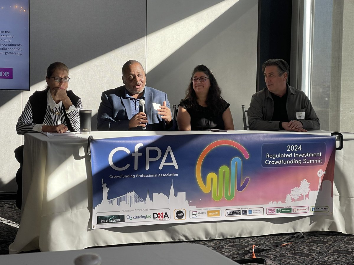 “Reg Crowdfunding brought impact investing to the streets.” Enjoyed seeing <a href="/AngelaBarbash/">Angela Barbash</a> of Revalue speak at the CfPA Summit today in DC

#startups #crowdfunding #investing #mainstreet #impact