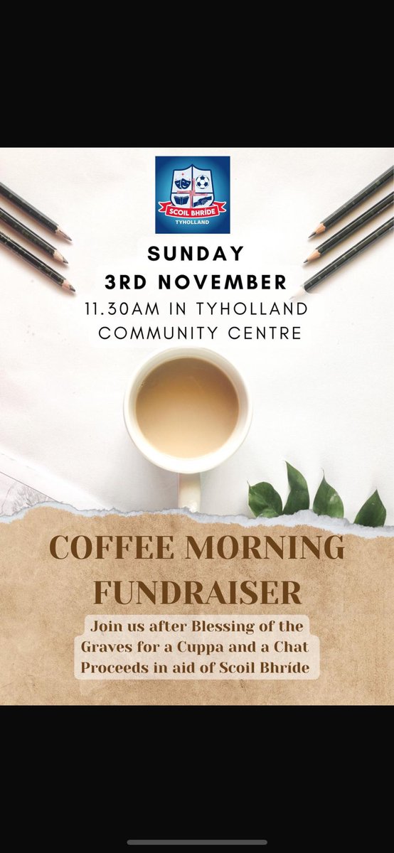 Please support our PA coffee morning being held on Sunday 3rd November in #TyhollandCommunityCentre at 11:30am! A great opportunity for a cuppa, chat &amp; catch-up!☕️🫖🧁Please spread the word, thank you! 🌈