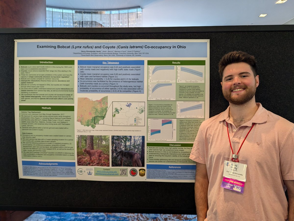 Columbia Conservation Science (@columbia_conbio) on Twitter photo Wrapping up a great <a href="/wildlifesociety/">The Wildlife Society</a> conference... <a href="/Columbia/">Columbia University</a> E3B MA students representing diverse #wildlife #research! Soham (free ranging dogs), Dani (hellbenders), Jared (European bison) and Henry (bobcats/coyotes) did an exceptional job Wrapping up a great <a href="/wildlifesociety/">The Wildlife Society</a> conference... <a href="/Columbia/">Columbia University</a> E3B MA students representing diverse #wildlife #research! Soham (free ranging dogs), Dani (hellbenders), Jared (European bison) and Henry (bobcats/coyotes) did an exceptional job