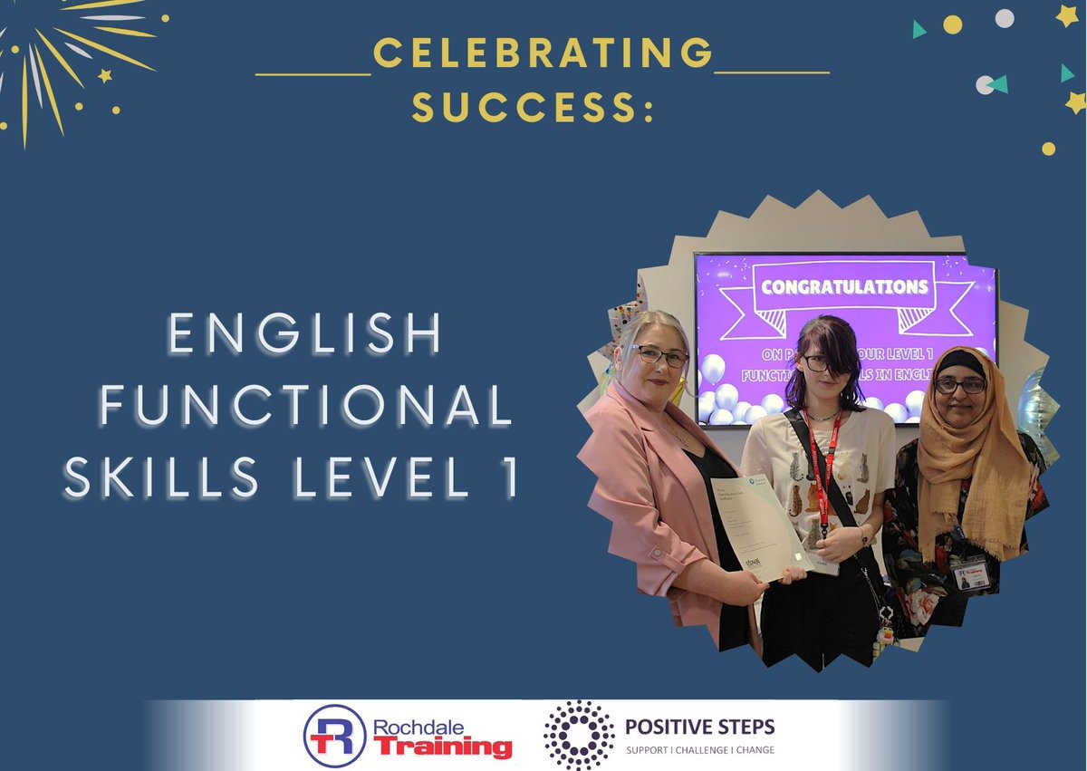 We have recently celebrated the success of our Functional Skills course with Positive Steps. 🥳🎊
CLICK HERE TO READ MORE ⬇️
rochdaletraining.co.uk/celebrating-su…