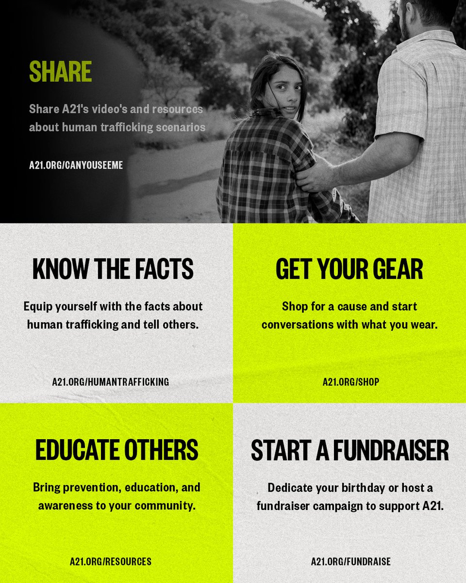 A21's tweet photo. We’re so grateful for everyone who joined #WalkForFreedom!
Swipe up to discover 10 impactful actions you can take. Feeling unsure about where to begin? Visit https://t.co/7fTbOl4SiR and we’ll share how you can keep making a difference in the fight to end slavery. https://t.co/4J3cfoj7DP