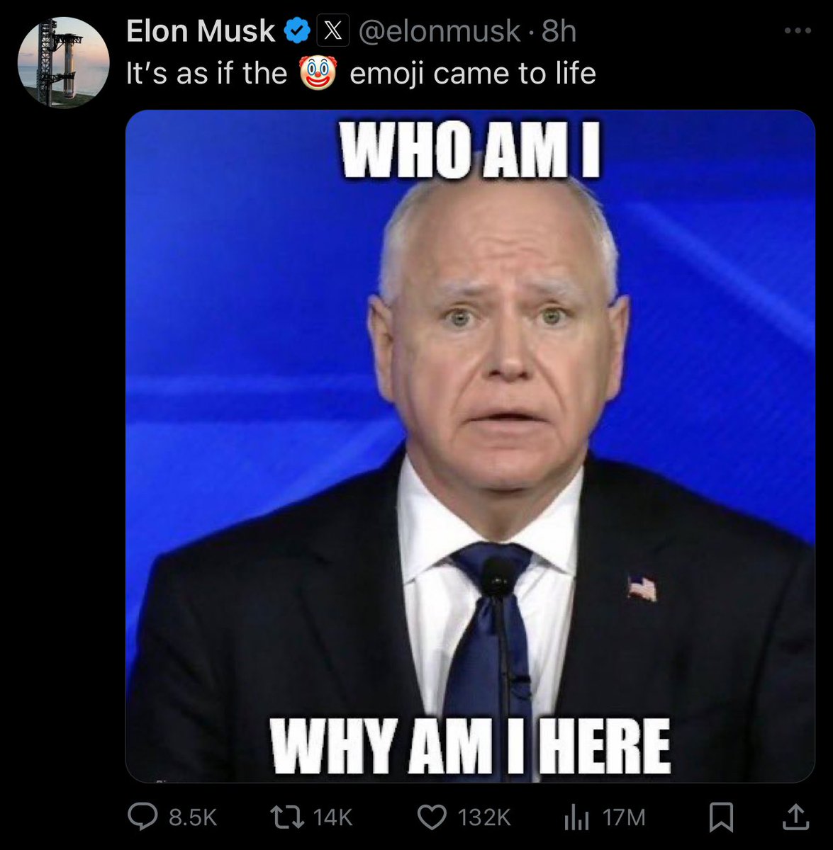 esjesjesj's tweet photo. He’s so mad Walz called him a dipshit https://t.co/t9unOwZ199