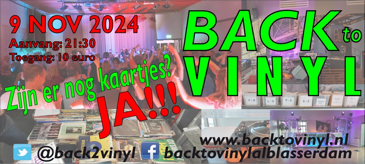 Back2Vinyl's tweet image. Oproep!!
Zou iedereen die naar ons feest komt, alvast zijn kaartje willen bestellen? Dan weten we op hoeveel mensen we kunnen rekenen.

Alvast dank voor je hulp en begrip.
Tickets zijn te verkrijgen via @landvast  landvast.nl/reserveren?sho…