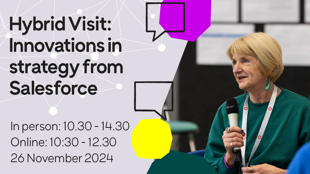 Join us for Q's first Visit dedicated to how organisations create strategy. 

Hear how @salesforceUK uses a unique process to create strategic alignment across 70,000 staff. And explore how you can apply the Salesforce approach to your own work. 

Book: q.health.org.uk/event/q-hybrid…