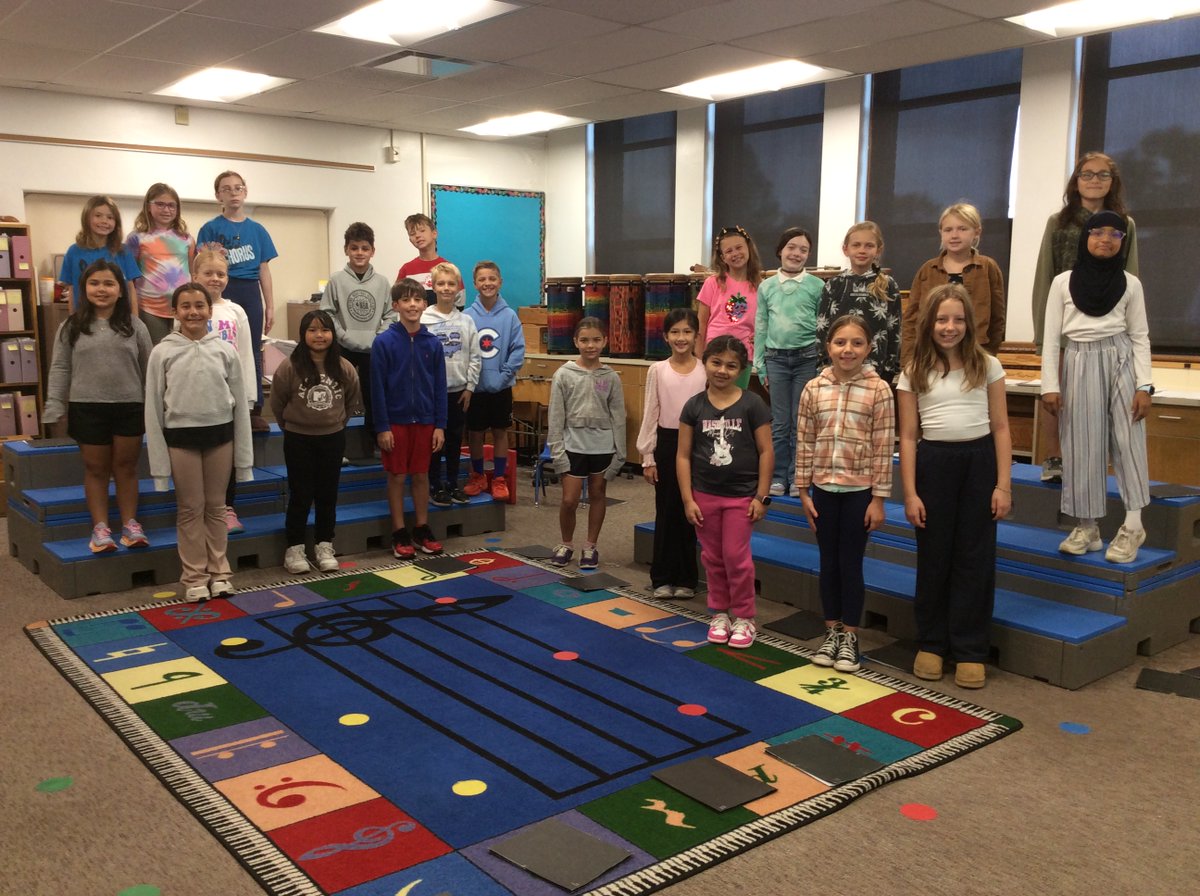 4th Grade Chorus had a wonderful 1st rehearsal today! Looking forward to a great year of singing with this group! #ChorusRocks #engageD64 #D64Music