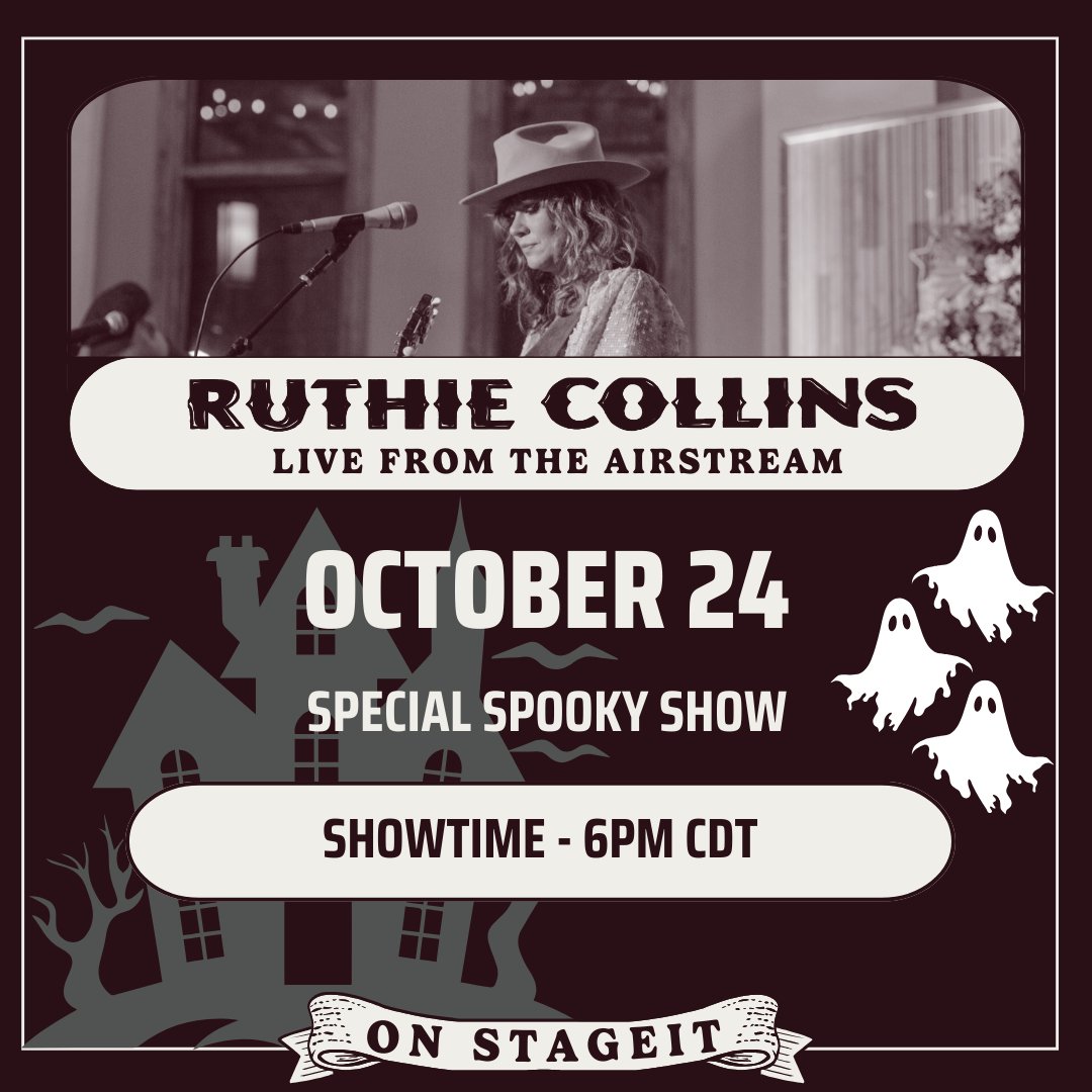 Halloween is right around the corner, which means it's SPOOKY SEASON👻! Let's celebrate together at my @stageit show tomorrow 😍! I'll be playing all kinds of spooky Halloween classics and more 🎃! I hope to see you all there😊 stageit.com/ruthiecollins