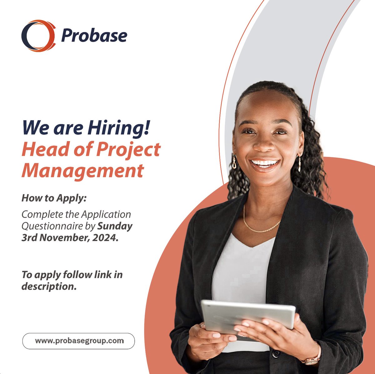 probasegroup's tweet photo. We Are Hiring!
Head of Project Management

Don't miss out on your chance to be part of our dynamic team.

Apply Now.
https://t.co/datASM4tzT https://t.co/rA5IMuZzzN