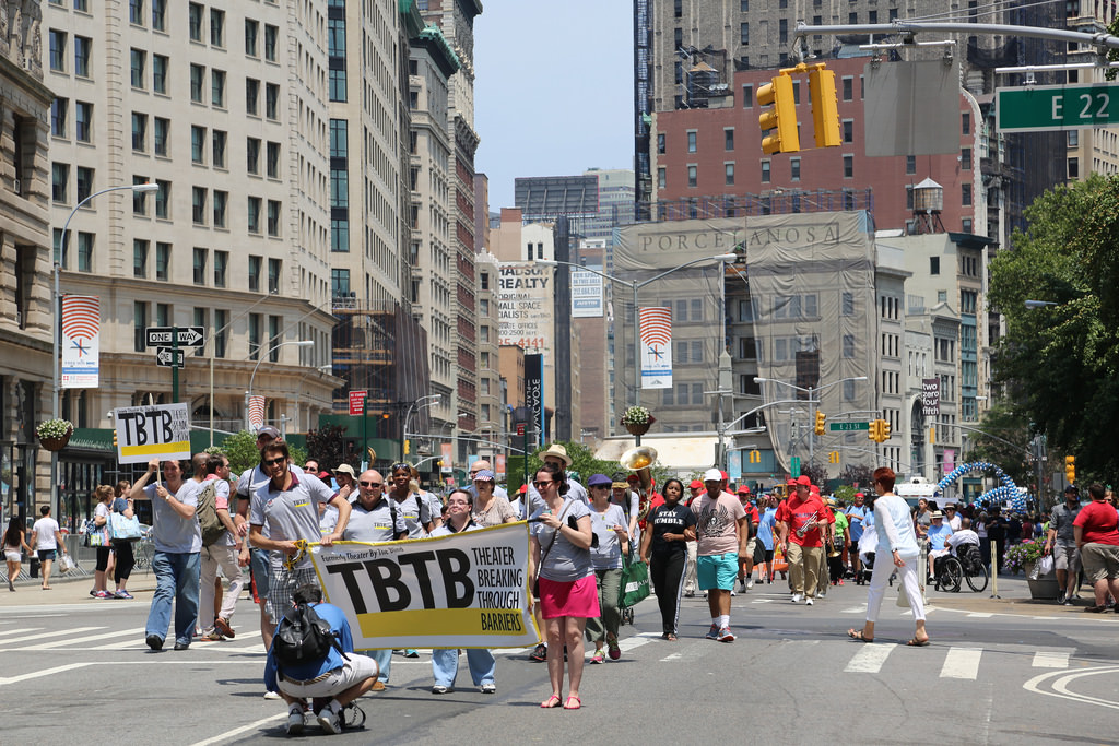 TBTBTheater's tweet photo. TBTB REPRESENTS! This past Sunday was the annual Disability Pride Parade in NYC. We marched proudly in the very first NYC โDisability Pride Paradeโ in 2015! #DisabilityPride #MOPD #TBTB https://t.co/VHurnzYDPW