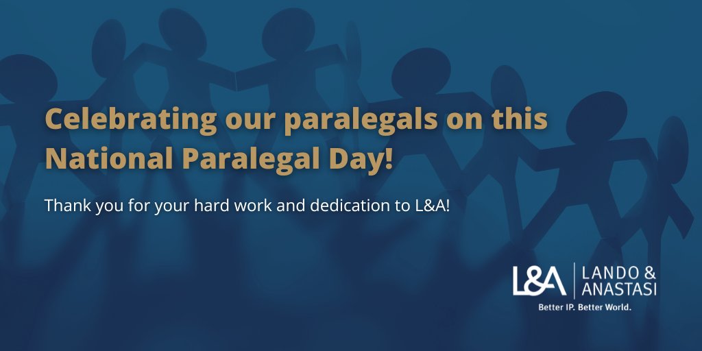 Happy @NationalParalegalDay! 🎉 A huge thank you to our incredible team of IP paralegals for their dedication, hard work, and expertise and for always going above and beyond for our clients and helping us deliver top-notch service every day. #IPLaw #LALaw #BetterIPBetterWorld