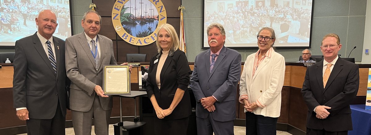 CityofNSB's tweet photo. Read highlights and watch replay of last night's Oct. 22 City Commission meeting that include proclamations for #HispanicHeritageMonth and #FLCityWeek, a historic preservation award for Seahorse Inn, legislative items, and more at https://t.co/mU87WWJGq7 https://t.co/BYgIToaSYG