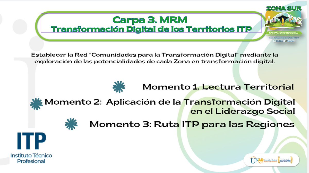 El OIR de las Regiones UNAD (@eloirdelaregion) on Twitter photo En el marco del III Campamento Regional OIR de la
<a href="/UNAD_ZonaSur/">UNAD Zona Sur</a> #REDES_OIR. Se desarrolla la Carpa 3 con Líderes sociales invitados buscando Establecer la Red “Comunidades para la Transformación Digital” En el marco del III Campamento Regional OIR de la
<a href="/UNAD_ZonaSur/">UNAD Zona Sur</a> #REDES_OIR. Se desarrolla la Carpa 3 con Líderes sociales invitados buscando Establecer la Red “Comunidades para la Transformación Digital”