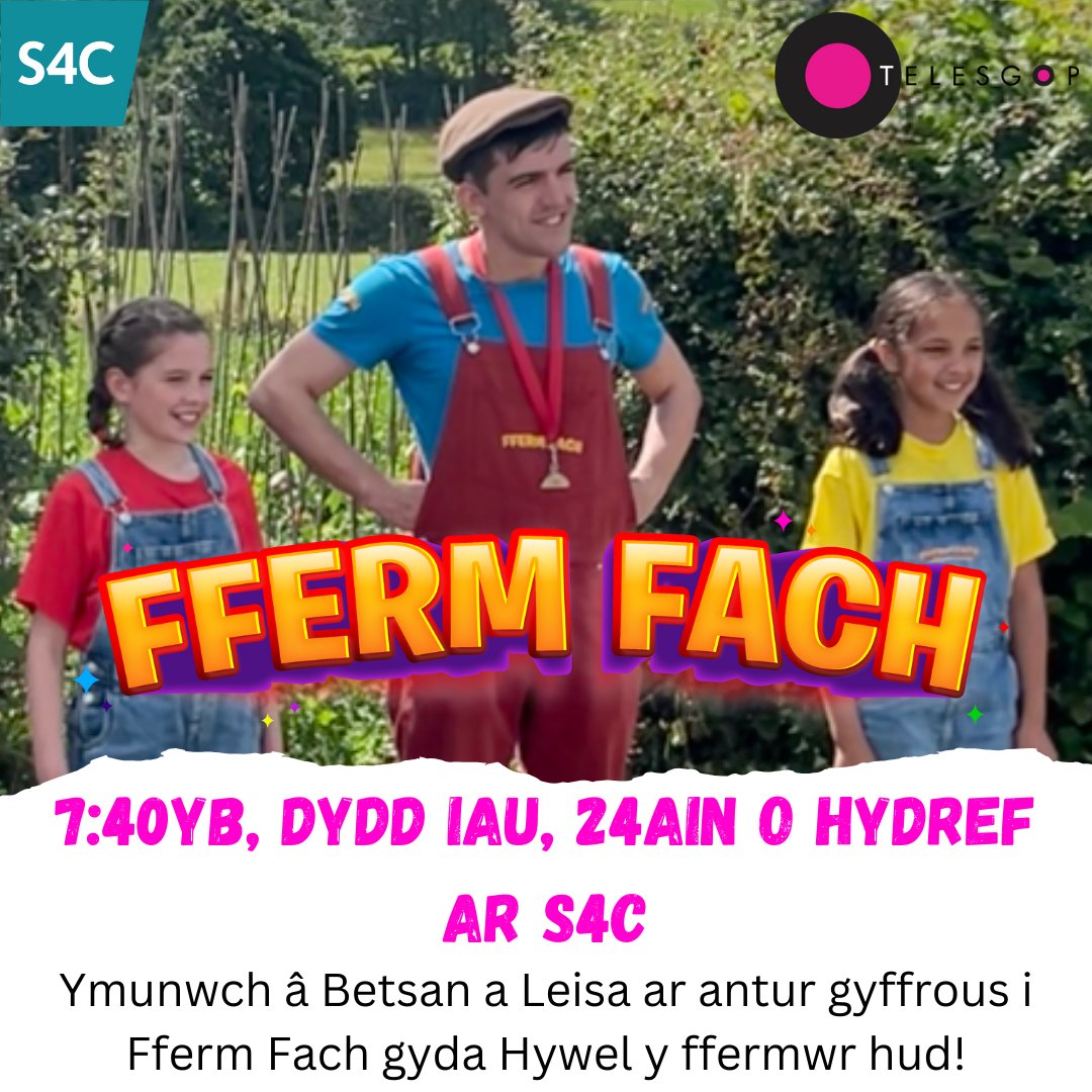 Telesgop (@telesgop) on Twitter photo Mae cyfres newydd o Fferm Fach yn dechrau ar <a href="/S4C/">S4C 🏴</a> yfory! Gallwch weld y gyfres newydd ar S4C am 7:40am neu ddal i fyny ar <a href="/BBCiPlayer/">BBC iPlayer</a> Mae cyfres newydd o Fferm Fach yn dechrau ar <a href="/S4C/">S4C 🏴</a> yfory! Gallwch weld y gyfres newydd ar S4C am 7:40am neu ddal i fyny ar <a href="/BBCiPlayer/">BBC iPlayer</a>